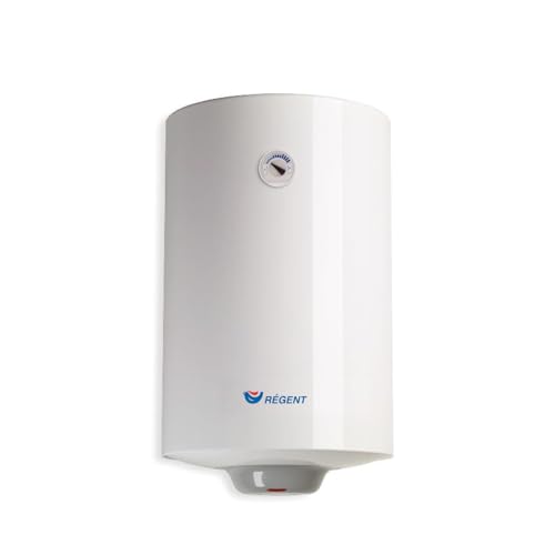 Regent - Termo Eléctrico 100L, Calentador de Agua Eléctrico 100 Litros Vertical, con Luz Piloto y Válvula de Seguridad, 48x45x91.8 cm - Fabricado para ser Instalado en España