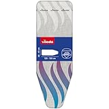 Vileda Total Reflect - Funda de Planchar Metálica, Refleja el Vapor sobre la Ropa, para un Planchado Extra Rápido, Ajustable, Color Gris, 120–130 x 38-45cm