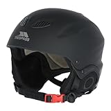 TRESPASS Sky High Casco Orejeras extraíbles, Soporte para Gafas de esquí y Sistema de ventilación Ajustable, Unisex, Negro, L