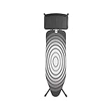 Brabantia - Mesa de Planchar B - con Soporte Sólido Unidad de Vapor - Universal Ajustable - para Diestros y Zurdos - No se Desliza y No Araña - Plegable - Tital Oval - 124x38 cm