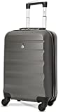 Aerolite 55cm Maleta de Cabina 34L Rigida con 4 Ruedas Equipaje De Mano, Aprobado para Ryanair, Vueling, Iberia, Air Europa, Easyjet y Muchas Más, Garantía De 5 Años (Carbón)
