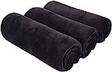BW&HM Toalla Gimnasio Microfibra Deporte Toallas Gym Hombre Mujer Secado rápido 40 x 80 cm Paquete de 3 Negro