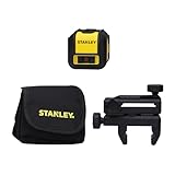 STANLEY Nivel Láser Rojo Cubix, Alcance 12m, Precisión 0,6mm/m, Autonivelante, Líneas Cruzadas, Bloqueo Péndulo, Soporte Multiposición, Pilas y Bolsa, STHT77498-1