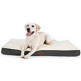 Bedsure Cama Perro Ortopédica Grande - Colchón Perro Lavable L, Desenfundable con Espuma De Caja De Huevos, 91x69x7.6 cm, Gris