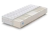 Marcapiuma Colchón Látex Cuerpo y Medio 120x180 Alto 20 cm SEVENLIFE 20 de firmeza Media 7 Zonas Ergonómico Antiácaros Antialérgico Funda desenfundable Silver 100% Fabricado en Italia