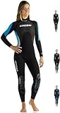 Cressi Morea Lady Monopiece Wetsuit 3mm Traje de Buceo Neopreno, Mujer, Negro/Turquesa/Plata, M/3
