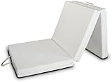 Evergreenweb Futon Easy Colchón, Plegable, Ahorro de Espacio, Plaza Individual, Firmeza Media, Blanco (97X200)
