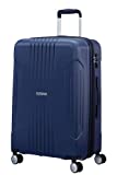 American Tourister Tracklite - Spinner Medium Expandable Equipaje de Mano, 67 cm, 82 Liters, Azul (Dark Navy)