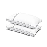 BedStory Almohada de Plumas 42x70 cm, Almohada Viscoelasticas 70 con Relleno 3D Fibra, Almohada Cama Dureza Media para Dormir, Juego de 2 Almohadas Hipoalergénicas, Almohadas Hoteles Anti-ácaros