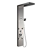 Auralum Columna de Hidromasaje Ducha 3 Función con Pantalla LCD, Panel Ducha de Acero Inoxidable, Moderna Columna de Ducha de Hidromasaje para Baño