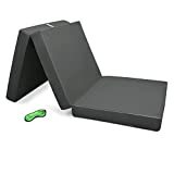 Beautissu Colchón Plegable 80x195cm Funda de Microfibra – Cuna de Viaje Ahorra Espacio Colchoneta 10cm Grosor – Colchones Antracita para Invitados Furgoneta Camper con Asa y Cierre Velcro – Campix