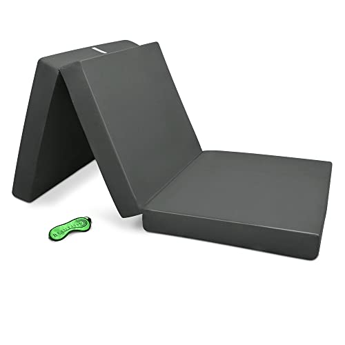 Beautissu Colchón Plegable 80x195cm Funda de Microfibra – Cuna de Viaje Ahorra Espacio Colchoneta 10cm Grosor – Colchones Antracita para Invitados Furgoneta Camper con Asa y Cierre Velcro – Campix