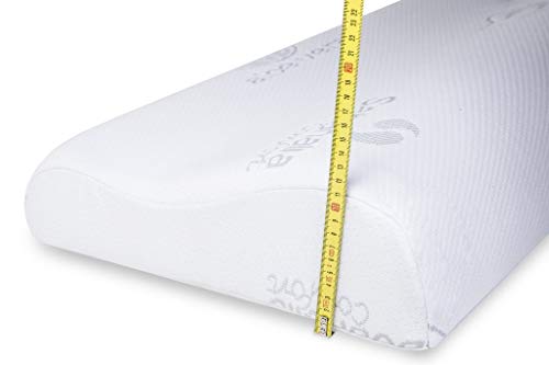 SABANALIA - Almohada Cervical Viscoelastica Aloe Vera (Disponible en Varias Medidas) - 70x33x11
