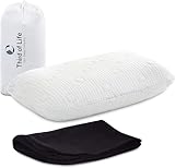Third of Life Almohada Pequeña Viscoelástica Volar | Cojín Ergonómico | Funda con Termorregulación | Almohada de Viaje para Tren, Avión y Coche o para una Siesta en el Sofá de Casa | 40x25x10cm