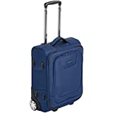 Amazon Basics – Maleta blanda expansible apta para cabina de pasajeros con candado TSA y ruedas, 55 cm, azul