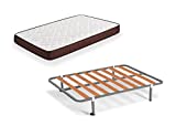 HOGAR24 ES Cama Completa-Colchón Viscobrown Reversible + Somier Basic + 4 Patas, 90x190