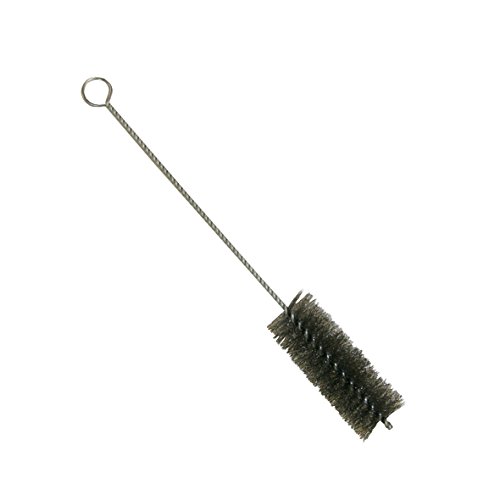 Kamino - Flam – Cepillo deshollinador para limpiar estufas, hornos de leña, chimeneas, tubos de chimeneas, Cepillo de limpieza para chimenea – acero – plata, 31 cm, Ø 4 cm