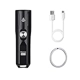 RovyVon Linterna LED de mano, linterna de mano súper brillante, llavero recargable EDC con baterías reemplazables, 7 modos, 1000 lúmenes, resistente al agua para senderismo (A23 CREE)
