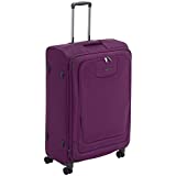 Amazon Basics - Maleta con ruedas, expandible, con lados blandos y cierre con candado TSA, 82 cm, Morado