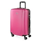 ITACA - Maletas Medianas - Maleta Mediana 4 Ruedas, Maleta Viaje Mediana, Maletas De Viaje, Maleta Mediana. Candado con combinacion, Fucsia-Antracita