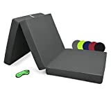 Beautissu Colchón Plegable 60x190cm Funda de Microfibra – Cuna de Viaje Ahorra Espacio Colchoneta 8cm Grosor – Colchones Antracita para Invitados Furgoneta Camper con Asa y Cierre Velcro – Campix