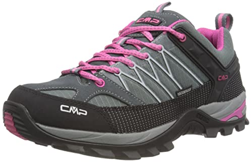 CMP Rigel Low Wmn Trekking Shoe WP, Zapatillas de Senderismo Mujer, Grey-Fuxia-Ice, 39 EU