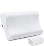 HB life Almohada Viscoelastica, Almohada Espuma de Memoria con Altura Ajustable Gel Disipador de Calor Diseño Ergonómico Reduce Dolores Cervicales con 2 Fundas de Bambú,4 Diferentes Alturas