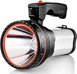 CSNDICE Linterna Recargable 7000 Lúmenes 8-24H Luz Portátil 6600 mAh 6 Modos de Luz IPX4 Antorcha para Exteriores, Acampar, Pescar, Caminar, Navegar, Espeleología y Caza (Plata)