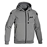 Jet Chaqueta Moto Capucha Hoodie Verano con Armadura Soft Shell (L (EU 50-52), Gris)