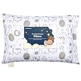 Almohada con Funda - Almohada De Algodón Orgánico Suave para Dormir - Lavable E Respirable - para Niño Pequeño Viajar (KeaSafari)