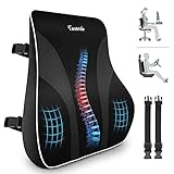 Tusscle Cojín Lumbar Silla Oficina Respaldo,Lumbar Coche con Esponja Memoria,Apoye Cómodamente La Espalda para Liberar estrés (47.5*40*14.5 cm)
