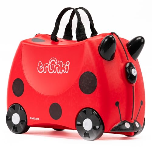 Trunki Maleta Infantil – Maleta Niño – Equipaje Infantil Cabina – Maleta Correpasillos Harley La Mariquita (Rojo)