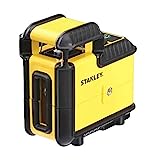 STANLEY Nivel Láser Línea 360° y Línea Vertical, Luz Verde, IP50 Impermeable, Rosca Doble 1/4', Alcance 25m, Precisión +/- 4mm, Revestimiento Reforzado, Bloqueo de Péndulo, STHT77594-1