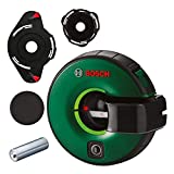 Bosch Home and Garden Atino láser de líneas (alcance de 1,5 m, nivelación horizontal o vertical, cinta de medir integrada, en caja), Verde, Negro, (L x B x H) 124 x 115 x 62 mm