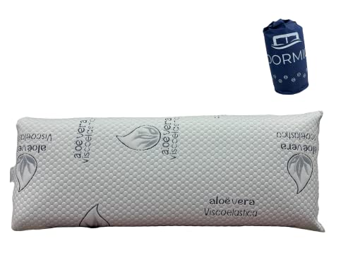 Dormio - Almohada viscoelástica con perfecta adaptabilidad al cuello, Tejido Aloe Vera, Termorregulable, Blanco, 150 cm