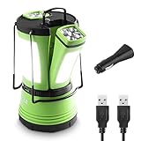 LE Lámpara de Cámping LED, 600 lúmenes, con 2 Antorchas Desmontables, USB Recargable y Con Pilas, Farol Cámping Resistente al Agua, Luz de Trabajo Exterior para Emergencias, Senderismo, Pesca y Más