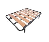 HOGAR24 ES Somier Somieres Lama Ancha Reforzada con Tacos Anti-Ruido y Patas cilíndricas, Tubo 40x30. Fabricación Nacional-135x190cm-PATAS 26CM