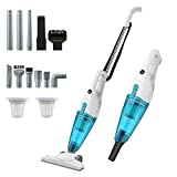 MLITER Aspirador Escoba con Cable 2 en 1, Aspiradora Vertical 14KPa Gran Succión, 12 Accesorios Aspirador de Mano, Aspiradora Hogar Ligera, Pelo Mascota, Depósito 800ml, Azul y Blanco