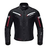 Zyxformis Chaqueta de moto impermeables,Motocicleta Chaquetas a prueba de viento Equipo de protección de cuerpo completo Blindado Otoño Verano Invierno para hombres