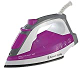 Russell Hobbs Plancha de Ropa Light & Easy Pro - 2600W, Suela de Cerámica, Golpe de Vapor 95 g, Vapor Continuo 30 g, Rosa y Blanco - 23591-56