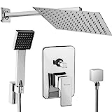 TecTake Conjunto Grifo de Ducha empotrable Moderna alcachofa Lluvia grifería Roseta
