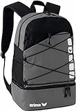 Erima GmbH 723344, Mochila Multifunción con Compartimento Inferior, Granito/Negro, 24.3 litros, 30 x 18 x 45 cm