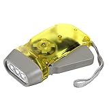 Mengonee Dínamo de 3 LED Linterna antorcha de Mano Luz de Prensa de manivela Que acampa Portable Viajar Senderismo lámpara