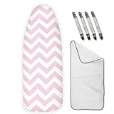 riijk Funda de Tabla de Planchar Ajustable de Algodón con Acolchado Especial para un Planchado Más Fácil - Tamaño Universal - Extra Paño de Protección para Prendas Delicadas