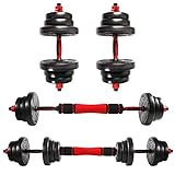 CCLIFE Mancuernas Ajustables con Barra Conexion y Discos 20/30/40KG Juego Pesas 2en1