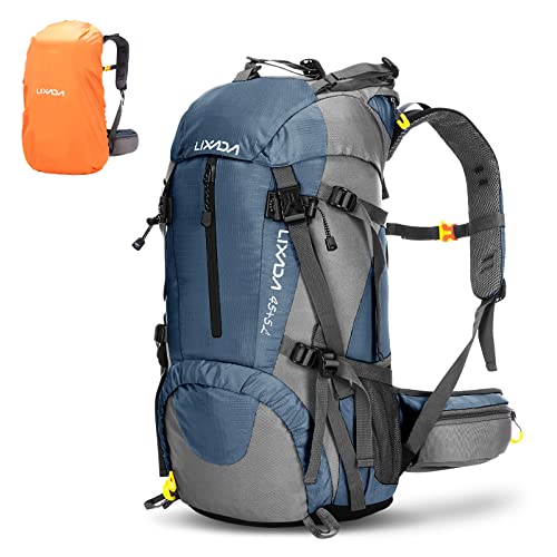 Lixada Mochila de Senderismo 50L/60L con Cubierta Impermeable Mochila de Marcha Trekking Camping Deporte Al Aire Libre