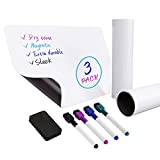 Amazon Basics - Hoja de pizarra blanca de borrado en seco, magnética, 20,3 x 30,5 cm, 3 Unidad, Paquete de 1, Blanco