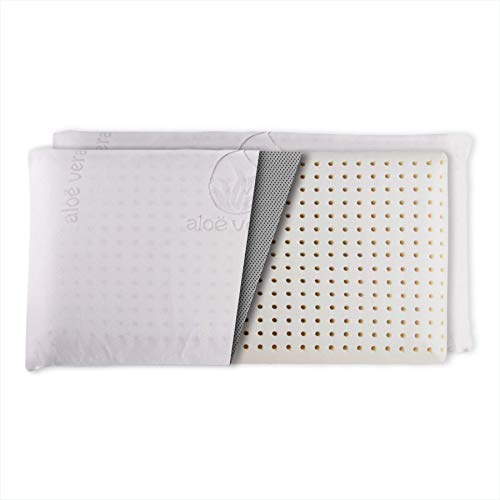 Dreaming Kamahaus Almohada núcleo Látex 90cm | Núcleo 100% LÁTEX | Microperforado | Descanso Natural | Funda Stretch Aloe Vera | Gran Confort |