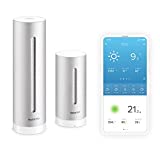 Netatmo Estación meteorológica para interiores y exteriores con sensor inalámbrico para exteriores, compatible con Amazon Alexa y Apple HomeKit, NWS01-EU