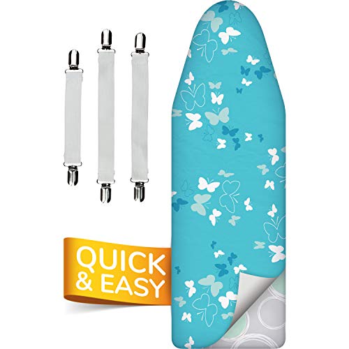 smart&gentle Funda Tabla de Planchar 5 Capas, Ajustable, refleja el Calor y Vapor, para Tablas de Planchar de hasta 140x45 cm
